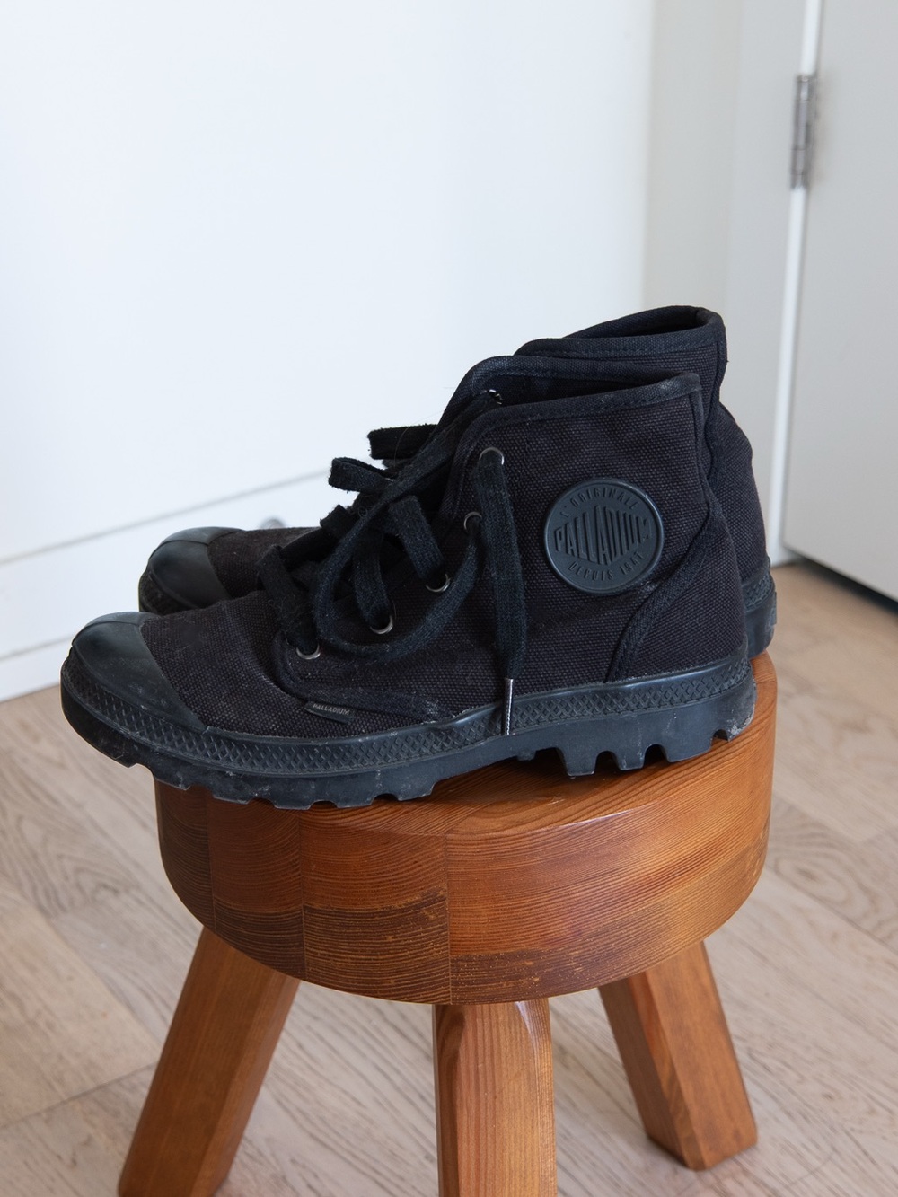 Palladium Black Canvas High Ankle Boots